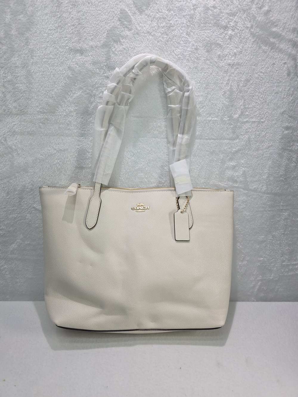 Coach Zip Top Tote City Tote Off WHITE NWT